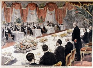 Diner aangeboden aan president van de republiek Félix Faure door Handel en Industrie, 