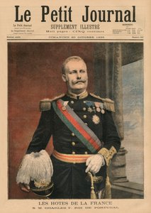 Franse gastheren, Zijne Majesteit Carlos I, Koning van Portugal, voorpagina illustratie uit 