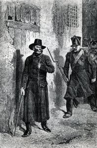 Javert achtervolgt Valjean, illustratie uit 
