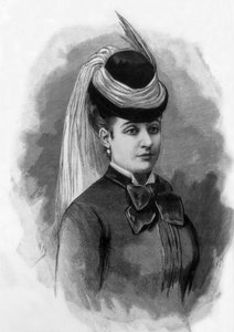 Marie Regnault, vrouw slachtoffer van misdaad in de Montaigne-straat in Parijs in 1887 (gravure)