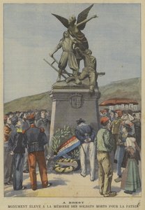 Monument opgericht in Brest ter nagedachtenis aan Franse soldaten die hun leven gaven voor de natie door Fortune Louis Meaulle