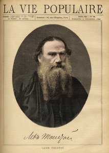 Portret van Leon Tolstoi (1828-1910), Russische schrijver. Illustratie door F. Meaulle. Gravure uit 1890 in 