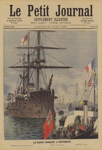 De Franse vloot in Portsmouth door Fortune Louis Meaulle