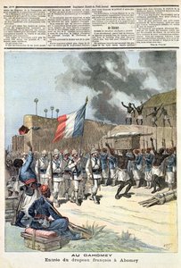 De Franse vlag betreedt Abomey, uit 