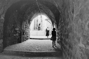 Weg in de souks van de Oude Stad van Jeruzalem