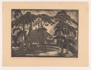 Huis tussen bomen door Fré Cohen