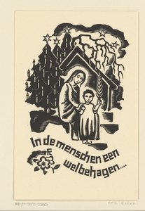 Kerstkaart voor 1933 van Bernard W.M. Ottevanger door Fré Cohen