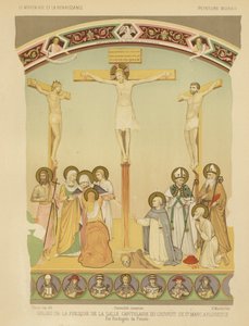 De Kruisiging van Jezus Christus, fresco in het klooster van San Marco, Florence door Fra (after) Angelico