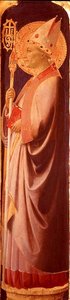 St. Augustinus, pilaster van de achterkant van het rechterpaneel van het Santa Trinita Altaarstuk
