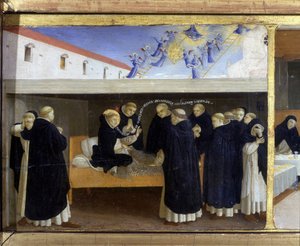 De dood van Sint Dominica (1221) - het onderste deel (de predella) van de 