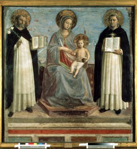 De Maagd en het Kind met St. Dominicus en St. Thomas van Aquino