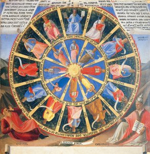 Inzet met het Mystieke Wiel met figuren van profeten en evangelisten, paneel van de Armadio degli Argenti (Zilveren Kist) met het leven van Jezus