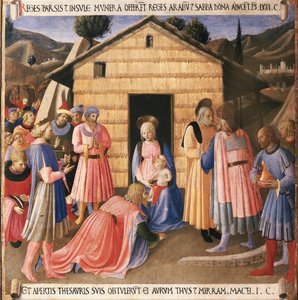 Leven van Christus: de aanbidding van de wijzen, Armadio degli Argenti door Fra  Angelico