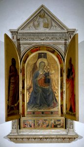 Liniers altaarstuk (open): Maagd en kind door Fra  Angelico