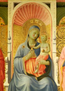 Madonna en kind, detail van Annalena Altaarstuk door Giovanni da Fiesole bekend als Fra Angelico (1400-circa 1455), tempera op hout door Fra (c.1387 1455) Angelico