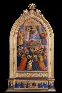 De kroning van de Maagd. Reliekschrijn voor Santa Maria Novella door Fra  Angelico