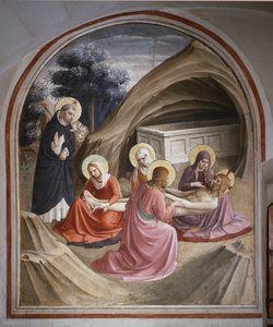 De Bewening van Christus (Fresco) door Fra  Angelico