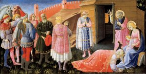 De aanbidding der wijzen (altaarstuk), schilderij door Fra Angelico, ca. 1440 door Fra  Angelico