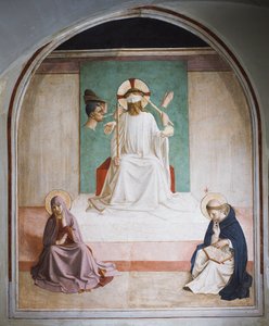 De bespotting van Christus met Maria en St. Dominicus