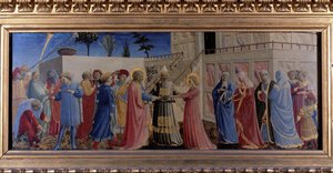 De bruiloft van de Maagd (1435) door Fra  Angelico