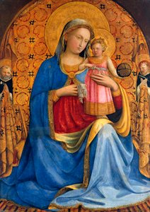 Madonna en Kind met de heiligen Dominicus en Petrus Martyr door Fra  Angelico