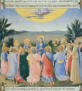 Inzet met Hemelvaart, paneel van Armadio degli Argenti (Zilveren Kast) met leven van Jezus door Giovanni da Fiesole bekend als Fra Angelico (1400-circa 1455)