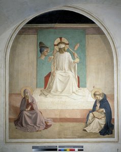 Christus bespot met de Maagd en Sint Hiëronymus. Fresco van Guido di Pietro
