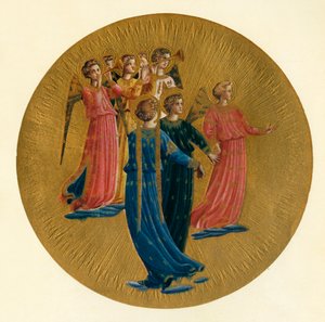 Detail van de kroning van de Maagd, 15e eeuw