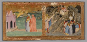De verschijning van Sint Michaël bij Mont Saint-Michel en het wonder van de stier bij Monte Gargano door Fra Angelico