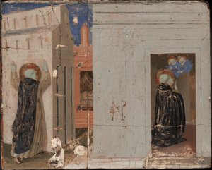 De Visioen van Paus Innocentius III; Heiligen Petrus en Paulus Verschijnen aan Sint Dominicus door Fra Angelico
