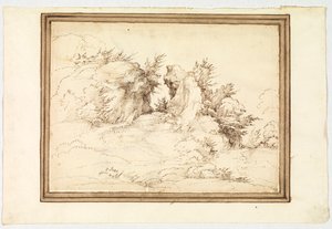 Pad tussen rotsen door Fra Bartolomeo