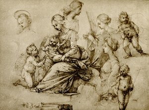 Studie van een Madonna door Fra Bartolomeo