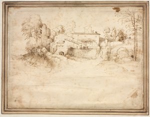 Boerderij op de helling van een heuvel, c. 1508 door Fra Bartolommeo