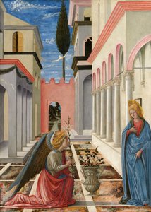 De annunciatie, ca. 1445-1450 door Fra Carnevale