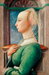 Profielportret van een jonge vrouw door Fra Filippo Lippi