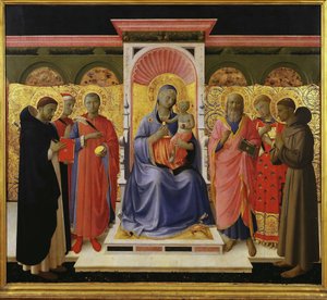 Sacra Conversazione Annalena Altaarstuk, ca. 1435 door Fra Giovanni Angelico da Fiesole