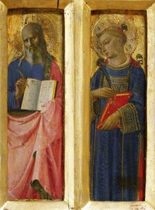 Sint Johannes de Evangelist en Sint Stefanus Uit het Perugia Altaarstuk, ca. 1437 door Fra Giovanni Angelico da Fiesole