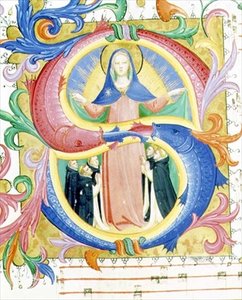 Missaal 558 f.156v Geïllustreerde initiaal 