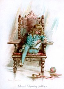 Edward VI, houdt zijn dagboek bij, 1897