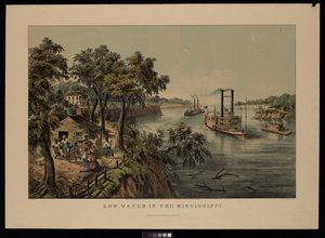 Laag water in de Mississippi Robert E Lee door Frances Flora Bond (c.1812 76) (after) Palmer