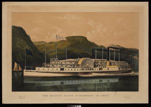De Hudson River stoomboot St John door Frances Flora Bond (c.1812 76) (after) Palmer