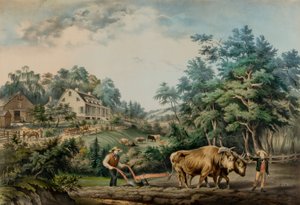 Amerikaanse boerderijscènes. nr. 1. door Frances Flora Bond Palmer