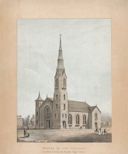 Kerk van de Pelgrims, Brooklyn, New York, 1844 door Frances Flora Bond Palmer