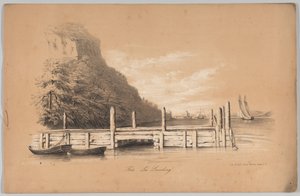 Fort Lee Landing, in: The New York Drawing Book, 1847 door Frances Flora Bond Palmer