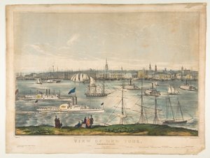 Uitzicht op New York vanaf Brooklyn Heights, 1849