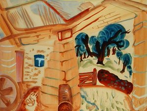 Northumberland schuur door Frances Hodgkins