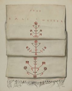 Pa. Duitse Geborduurde Handdoek door Frances Lichten