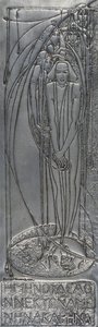Repousse witte metalen plaquette, 1893