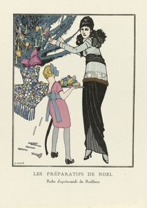 Les Préparatifs de Noël, pub. 1914 door Francesc Xavier Gosé
