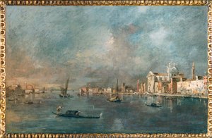 Vue de la Giudecca avec les Zattere - Zicht op het kanaal van Giudecca en de Zattere ...